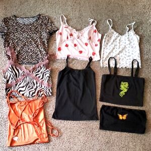 Name Brand Stylish Tank Crop Tops, 8 Piece Shirt Lot